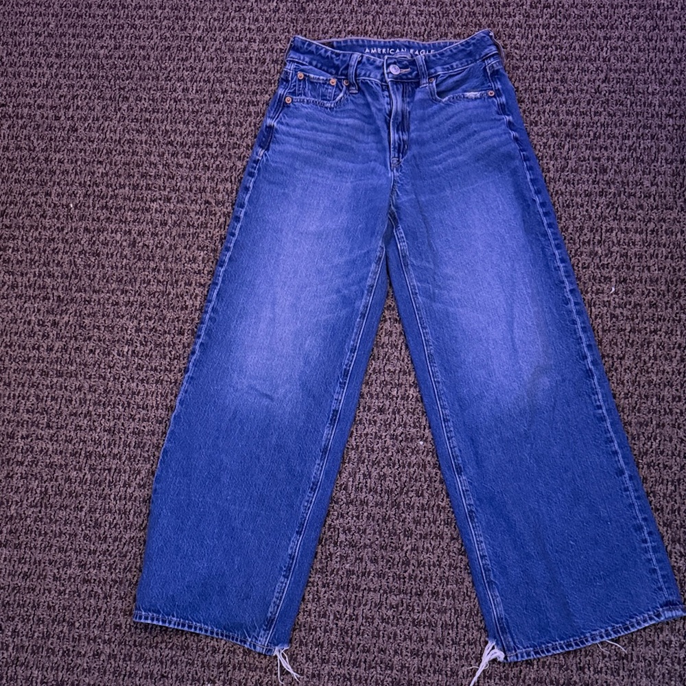 American Eagle Outfitters Women's Dark Blue Flare Jeans